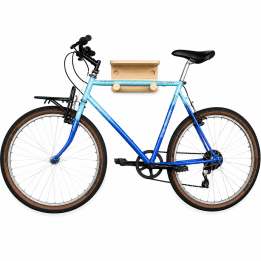 Support vélo mural Woody en bois naturel 30 x 30 x 17 cm