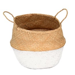 Panier cloche en fibre naturelle blanc