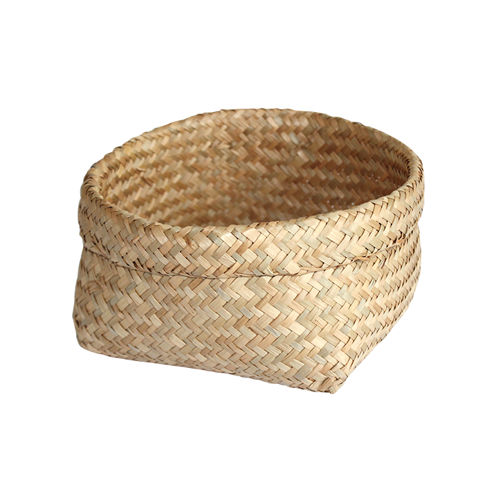 Panier tressé en fibre naturelle 18x18x9 cm