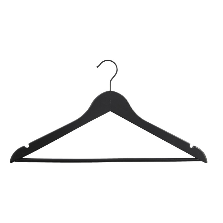 Lot de 5 cintres en bois noir mat