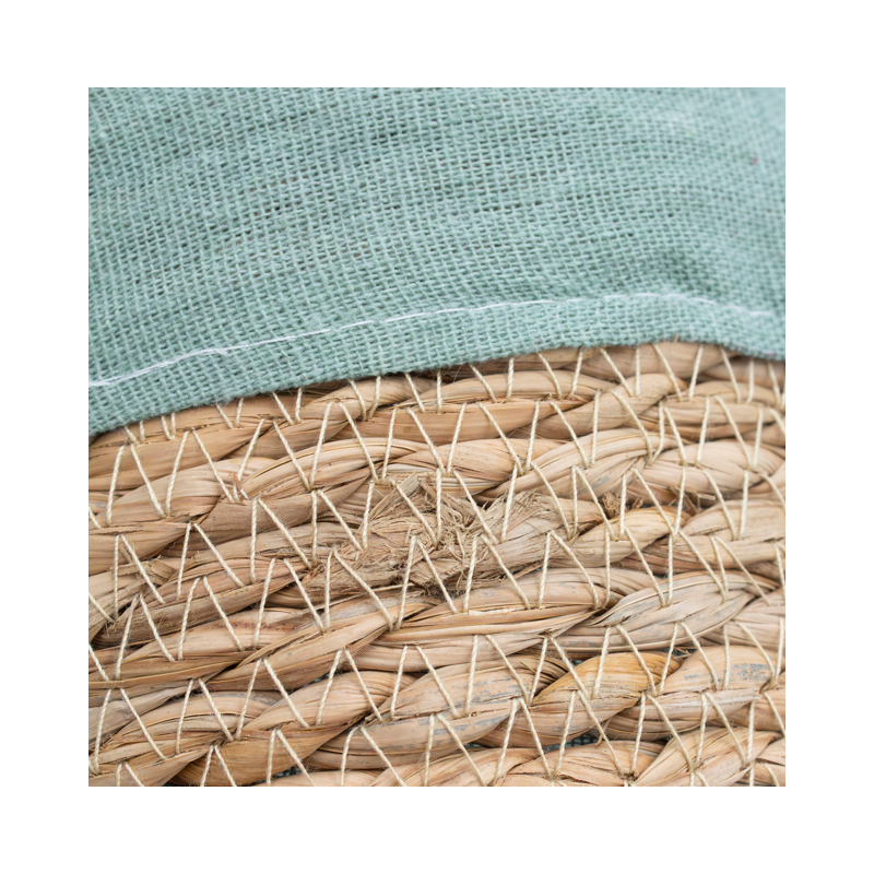 Detail of Petit panier en paille doublure polycoton