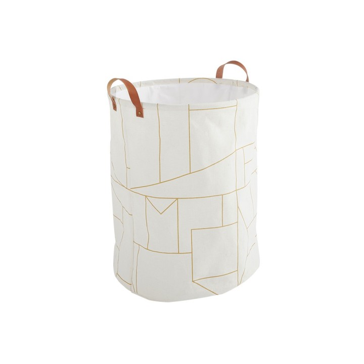 Panier à linge en polycoton blanc