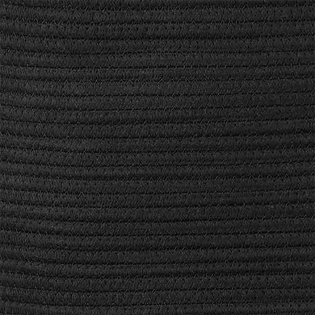 Detail of Panier rectangulaire noir avec poignées en simili cuir