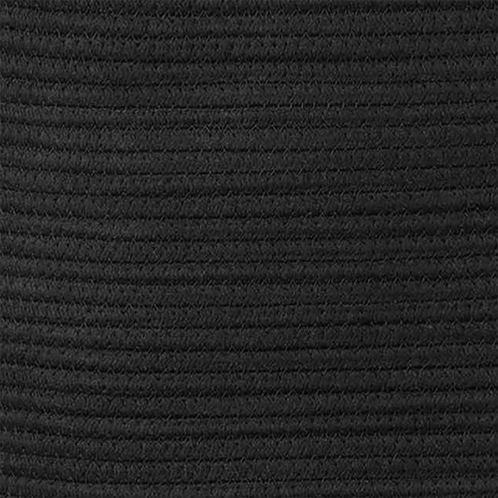 Panier rectangulaire noir avec poignées en simili cuir