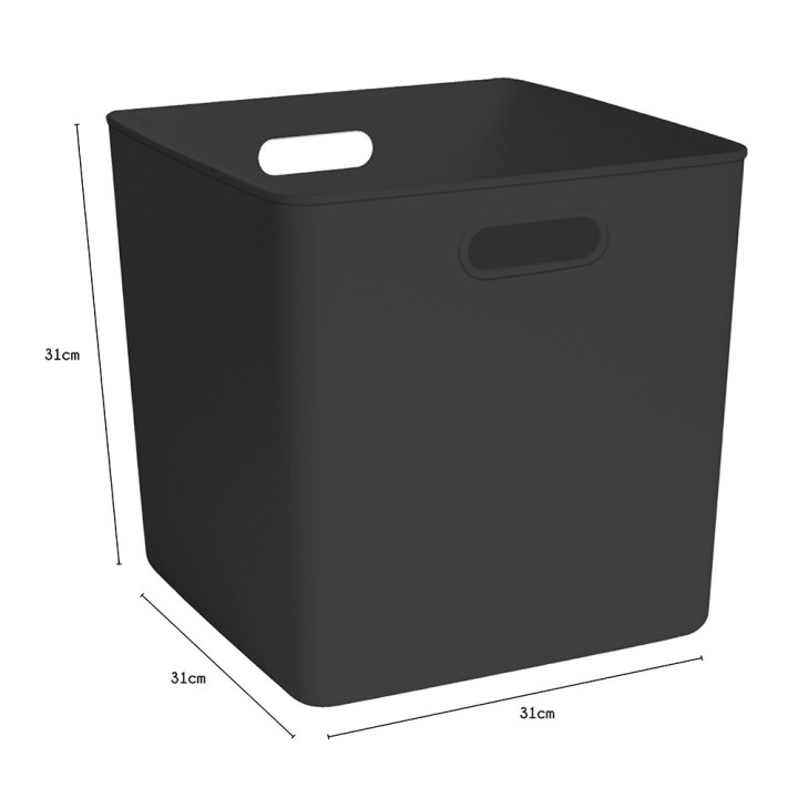 Bac de rangement en plastique gris