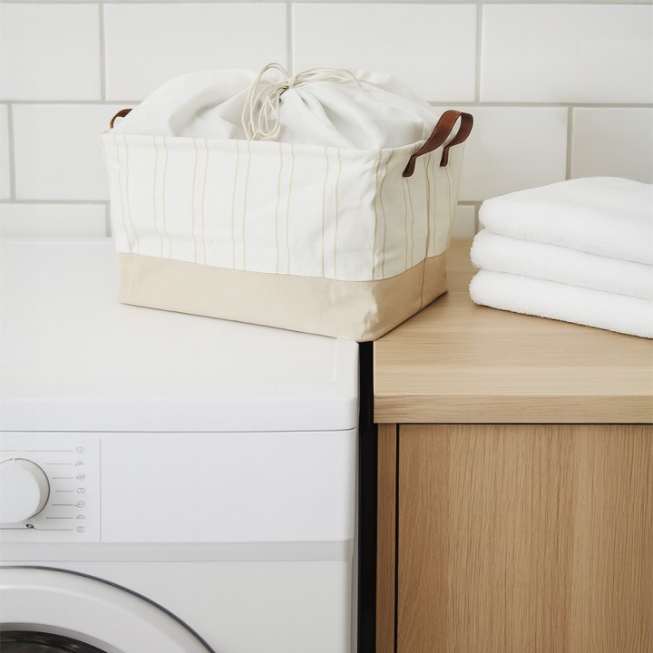 PANIER RAYURES BEIGE B&B