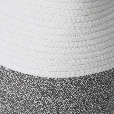 Detail of Panier en corde bicolore blanc et gris