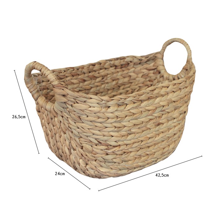 Panier en jacinthe d'eau naturel
