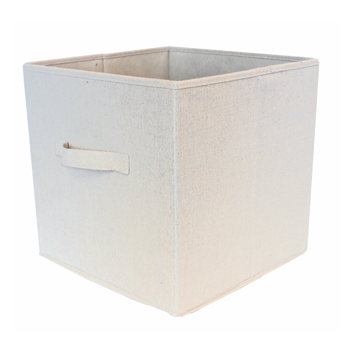 Cube de rangement en lin naturel