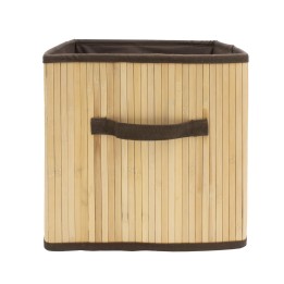 Cube de rangement en bambou naturel