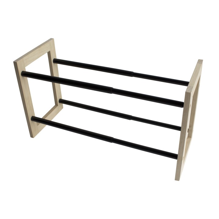 Range-chaussures extensible en bois noir