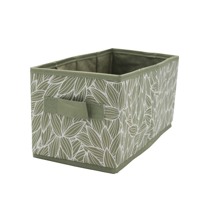 Petit bac de rangement en polyester motif feuillage