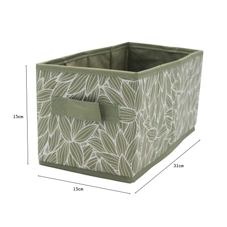 Detail of Petit bac de rangement en polyester motif feuillage