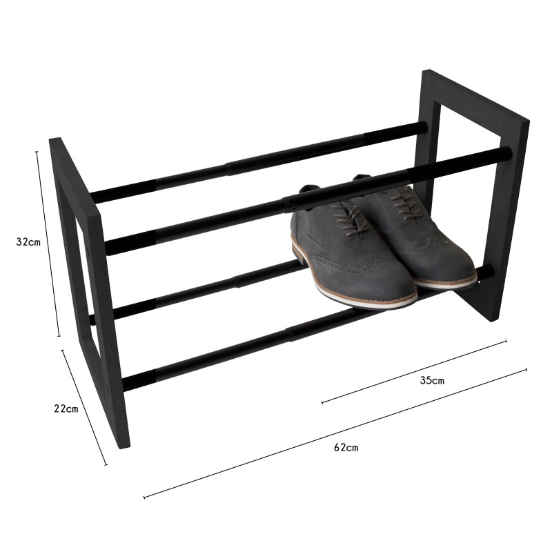 Detail of Range-chaussures extensible en pin noir