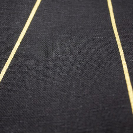 Detail of Panier de rangement en polycoton noir et doré
