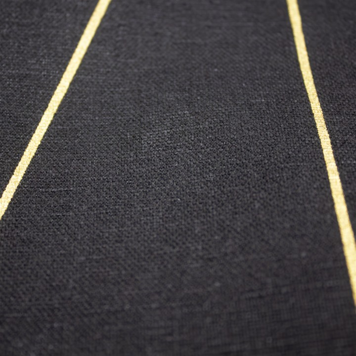 Panier de rangement en polycoton noir et doré