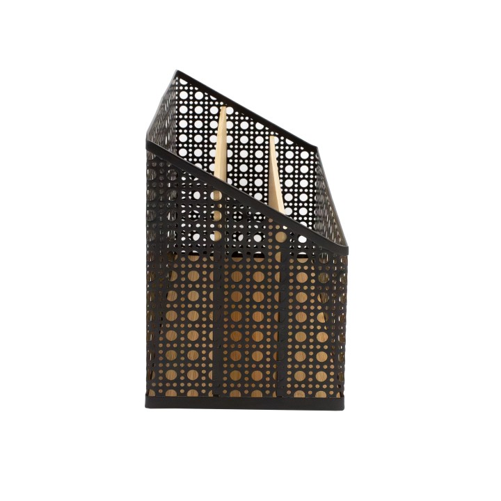 Porte-courrier en bambou cannage