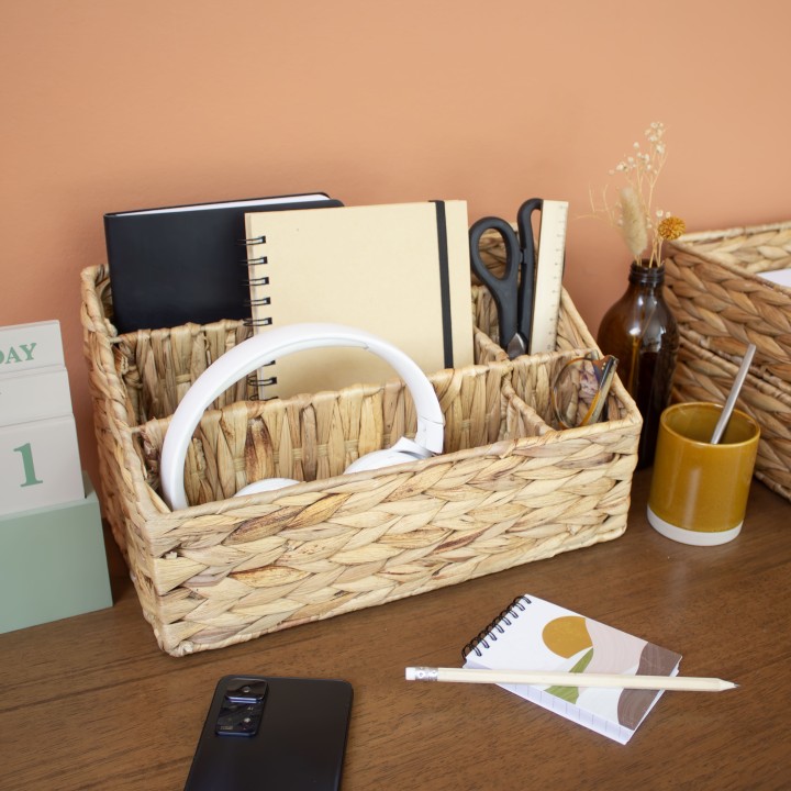 Organisateur de bureau en jacinthe d'eau