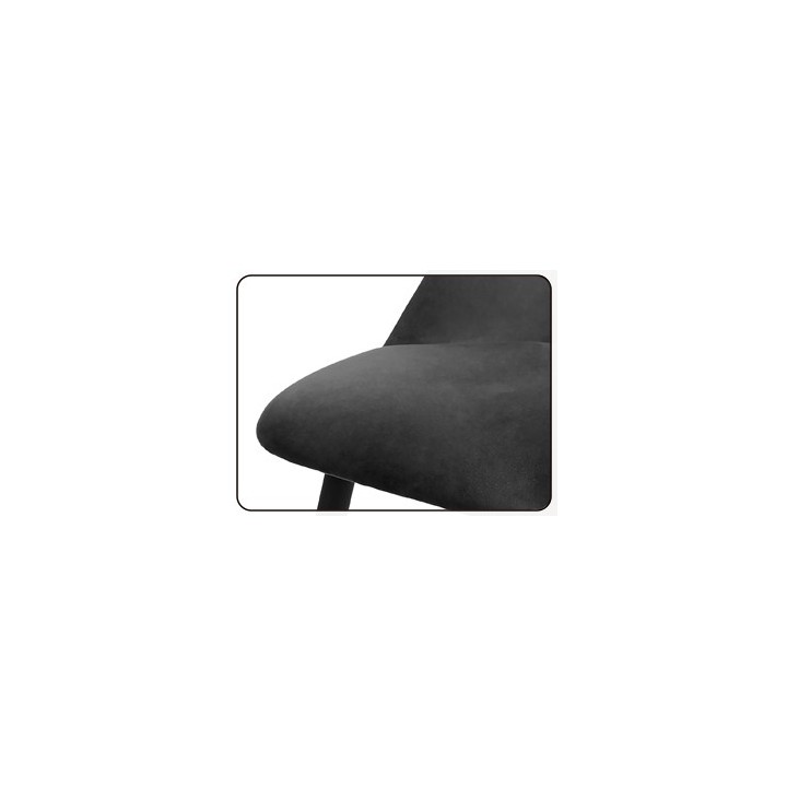 Lot de 2 chaises de séjour en tissu noir et pieds métal noir