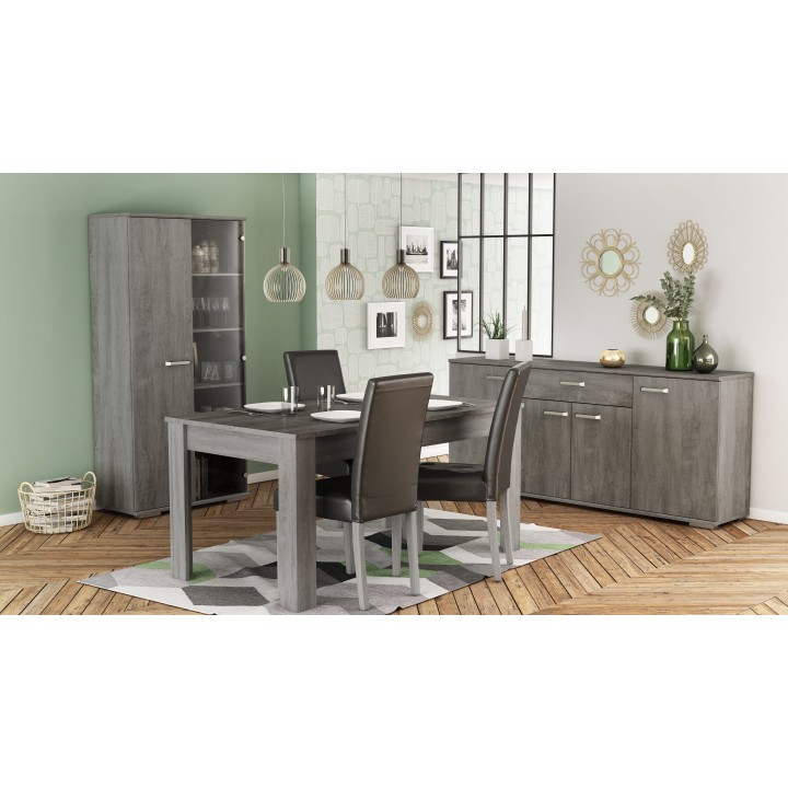 Lot de 2 chaises de séjour en métal gris