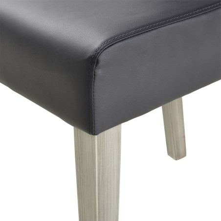 Detail of Lot de 2 chaises de séjour en métal gris