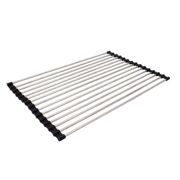 Égouttoir à dérouler en inox chromé
