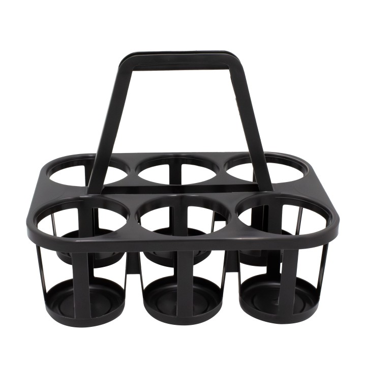 Porte-bouteilles en plastique noir 6 bouteilles