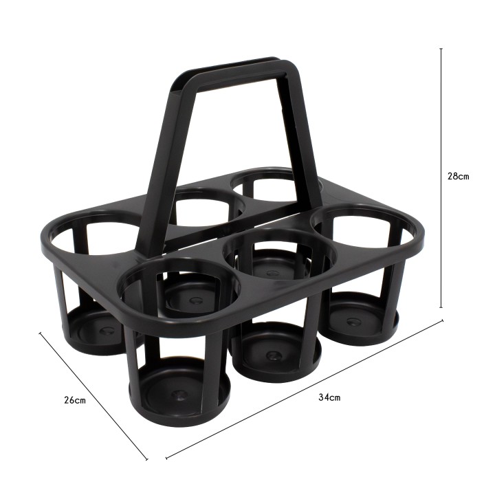 Porte-bouteilles en plastique noir 6 bouteilles