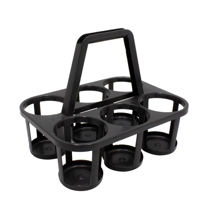 Porte-bouteilles en plastique noir 6 bouteilles