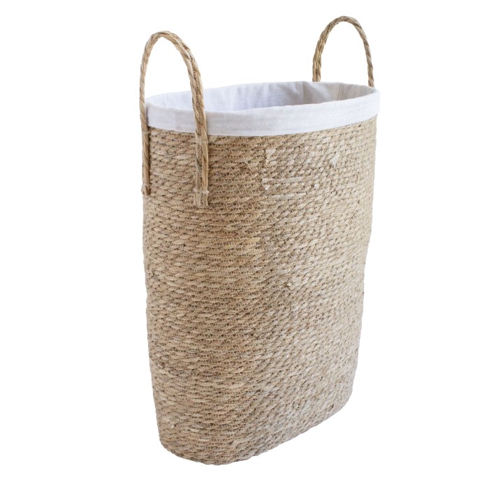 Panier à linge fin en jonc de mer
