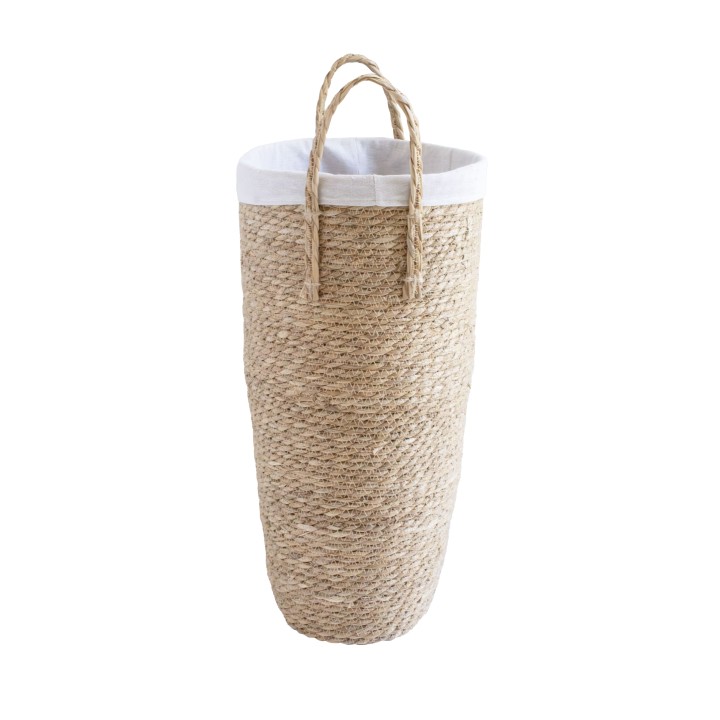 Panier à linge fin en jonc de mer