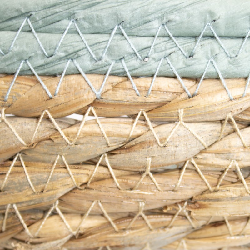 Detail of Lot de 2 paniers de rangement bicolores en jonc de mer