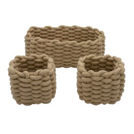 Lot de 3 paniers de rangement en corde