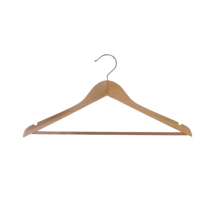 Lot de 5 cintres en bois naturel