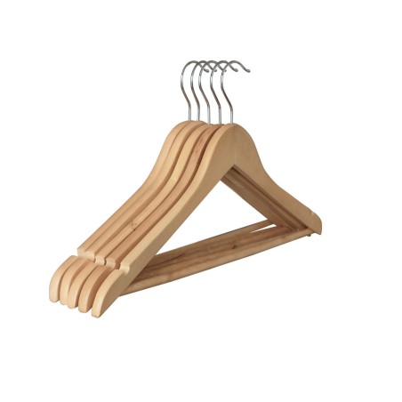 Detail of Lot de 5 cintres en bois naturel