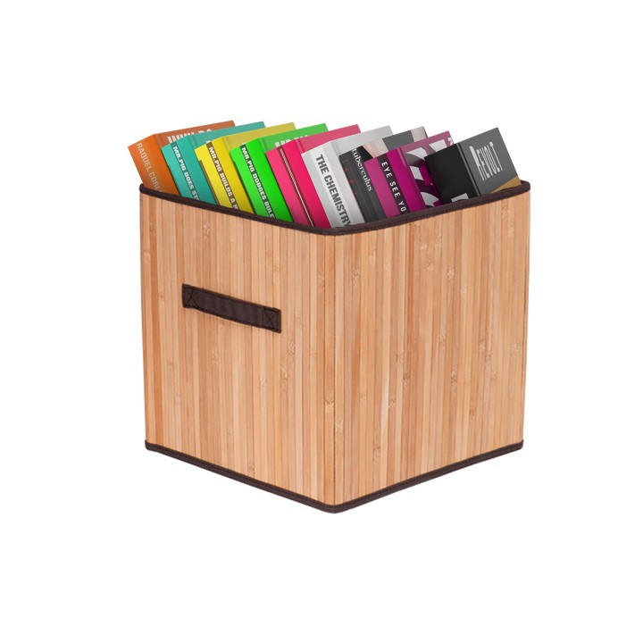 Lot de 2 cubes de rangement en bambou