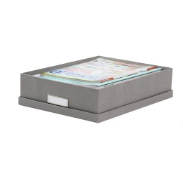 Boîte A4 en carton gris clair - Rangement bureau