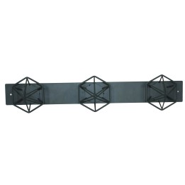 Porte-manteaux 3 têtes en métal gris