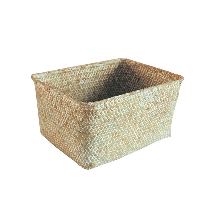 Panier rectangulaire en jonc de mer
