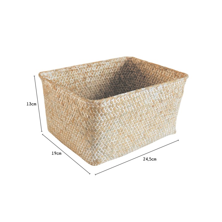 Panier rectangulaire en jonc de mer