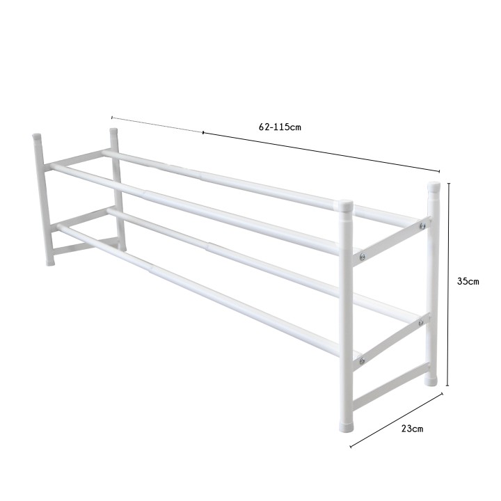 Range-chaussures métal blanc 2 extensible