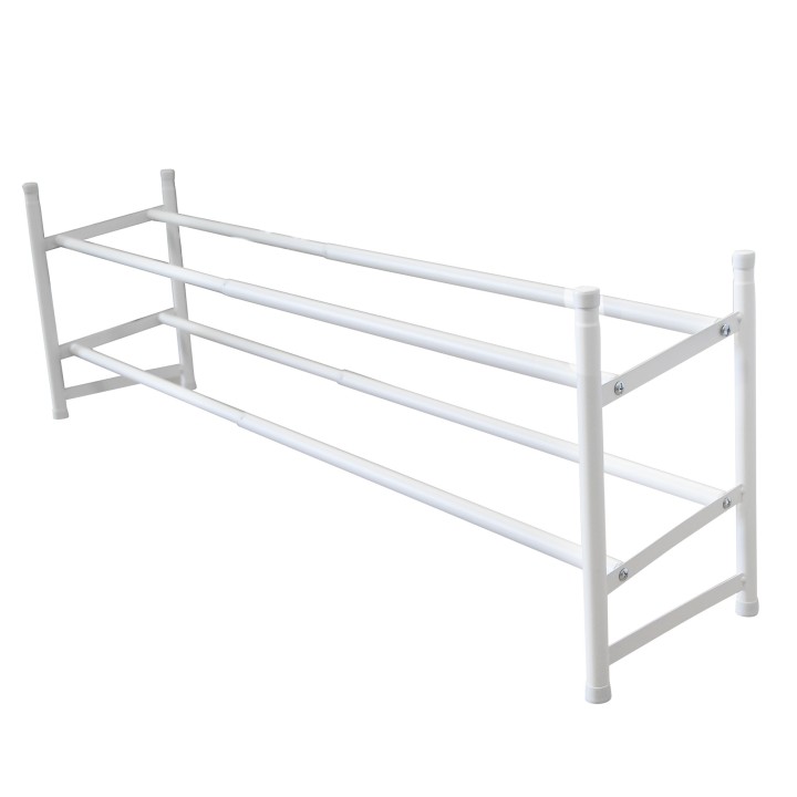 Range-chaussures métal blanc 2 extensible
