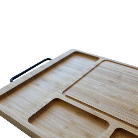 Detail of Planche à découper réversible avec compartiments en bambou