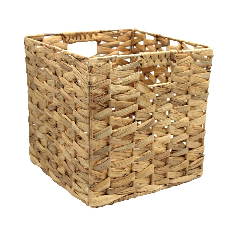 Detail of Panier cube ajouré en fibre naturelle