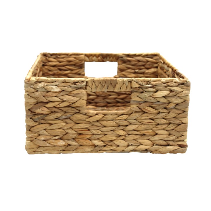 Panier rectangle en paille naturelle