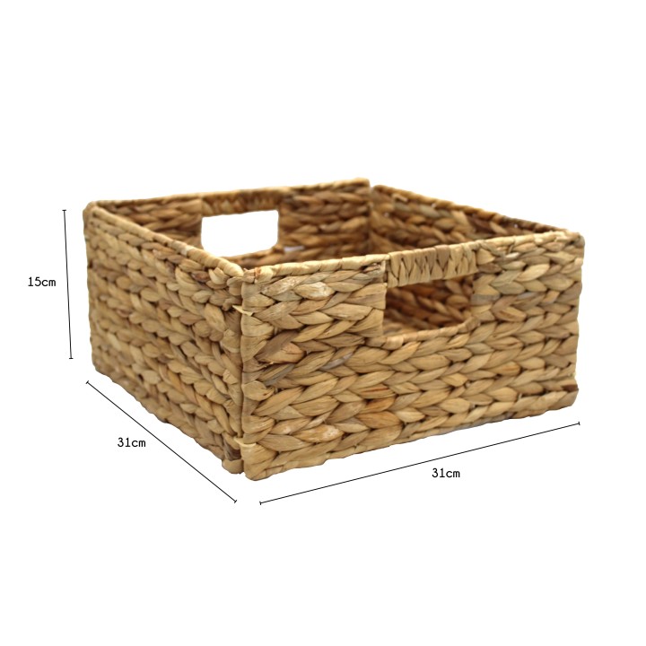 Panier rectangle en paille naturelle