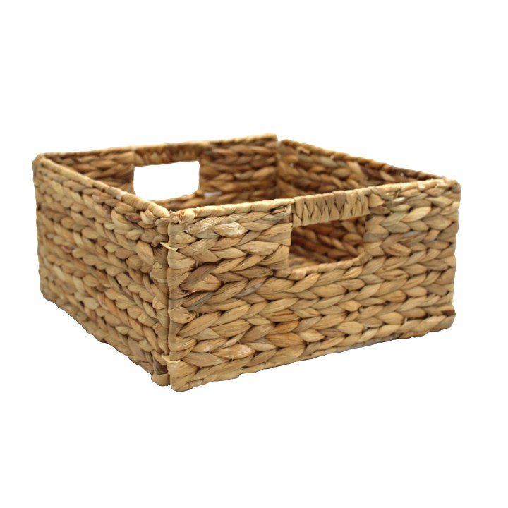 Panier rectangle en paille naturelle