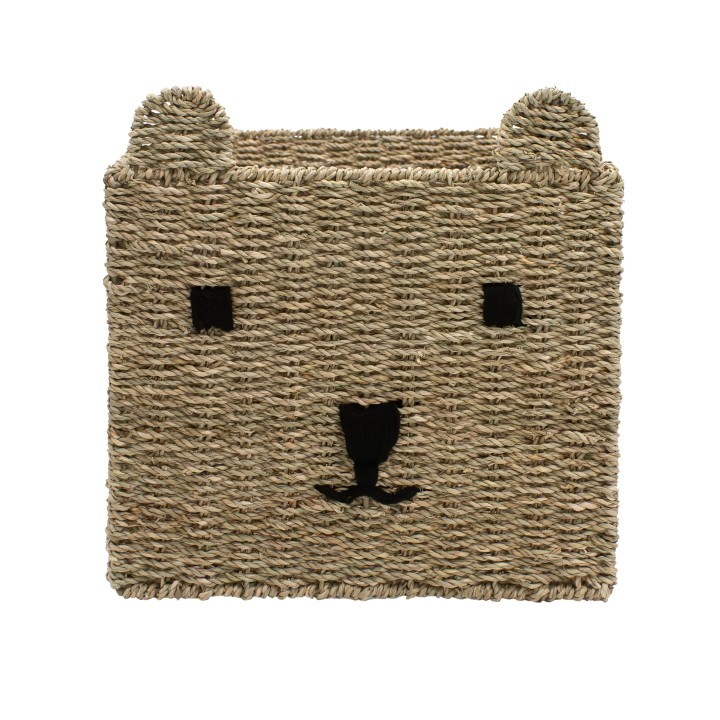 Panier ourson en jonc de mer naturel