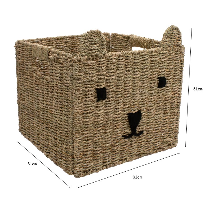 Panier ourson en jonc de mer naturel