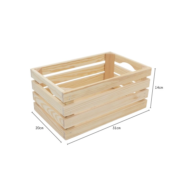 Lot de 3 cagettes en pin naturel